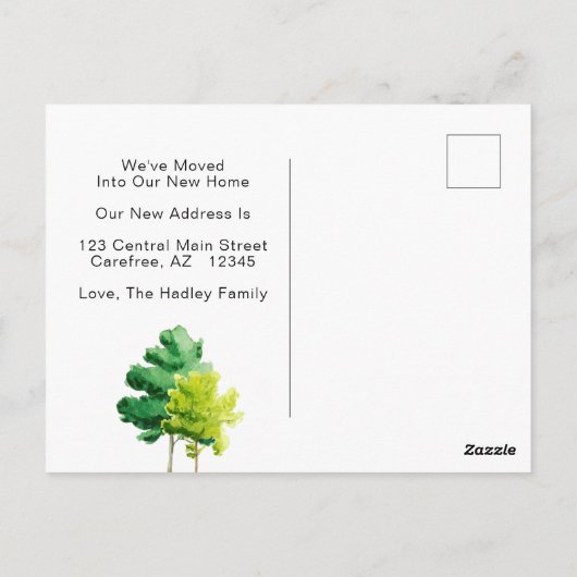 Farbenfrohe Änderung der Adresse des englischen Do Postkarte (Rückseite)