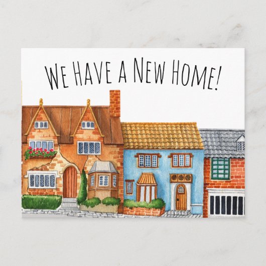 Farbenfrohe Änderung der Adresse des englischen Do Postkarte (Vorderseite)