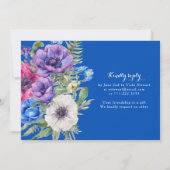 Farbenfrohe Anemone Blumenbäume Foto 80. Geburtsta Einladung (Rückseite)