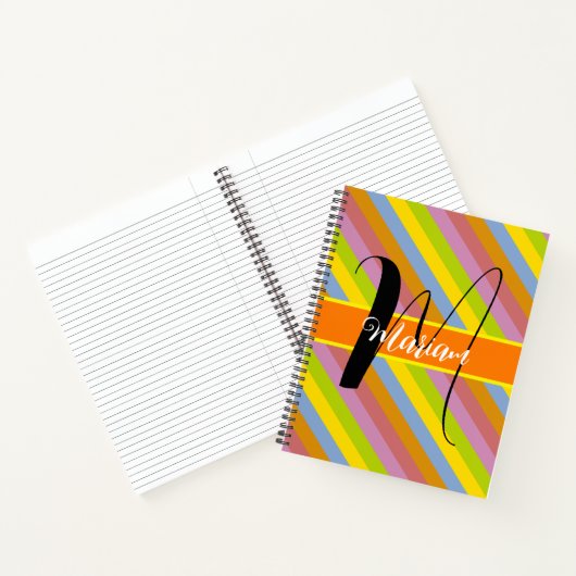 Farbenfrohe Anfangsbezeichnung Monogramm - Mehrfar Notizblock (Innenseite)