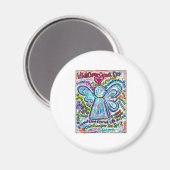 Farbenfrohe Angel-Malerei auf Krebs Magnet (Vorderseite/Rückseite)