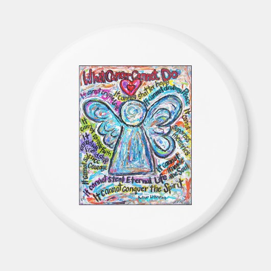 Farbenfrohe Angel-Malerei auf Krebs Magnet (Vorne)