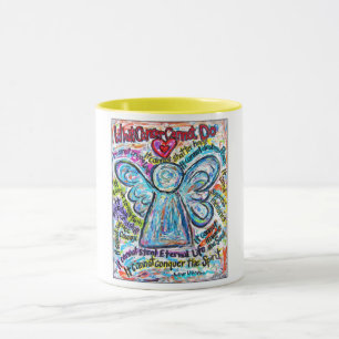 Farbenfrohe Angel-Malerei auf Krebs Tasse