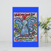 Farbenfrohe Angel Stationery Briefpapier (Stehend Vorderseite)