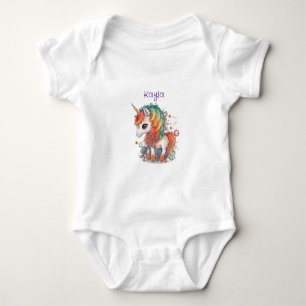 Farbenfrohe Animated Baby Unicorn Strampler