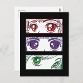 Farbenfrohe Anime Girl Eyes Niedlich Otaku Girls Postkarte (Vorne/Hinten)