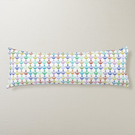 farbenfrohe Anker Seitenschläferkissen (Vorderseite)