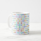 farbenfrohe Ankermuster Marine Design Kaffeetasse (Vorderseite Links)
