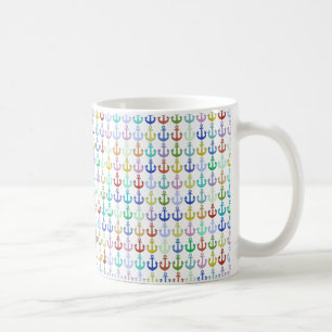 farbenfrohe Ankermuster Marine Design Kaffeetasse