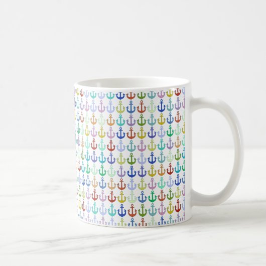 farbenfrohe Ankermuster Marine Design Kaffeetasse (Rechts)