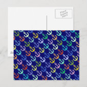 farbenfrohe Ankermuster Marine Design Postkarte (Vorne/Hinten)