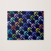 farbenfrohe Ankermuster Marine Design Puzzle (Horizontal)