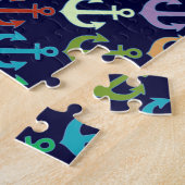 farbenfrohe Ankermuster Marine Design Puzzle (Seite)
