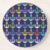 farbenfrohe Ankermuster Marine Design Untersetzer (Vorne)