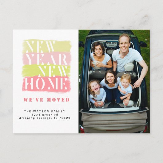 Farbenfrohe Ankündigung der Moderne Postkarte (Vorderseite)