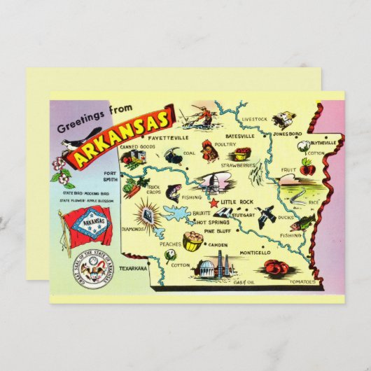 Farbenfrohe Ankündigung von Arkansas Map Moving (Vorne/Hinten)