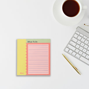 Farbenfrohe Anpassung an das Listeneinkaufen Notizblock