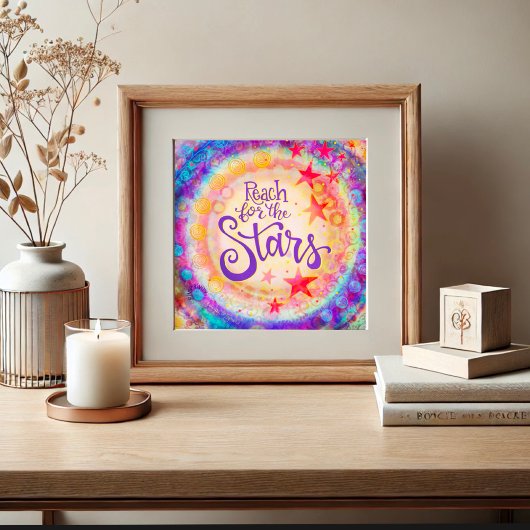 Farbenfrohe Anspielung auf das Zitat der Sterne Poster