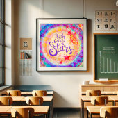 Farbenfrohe Anspielung auf das Zitat der Sterne Poster