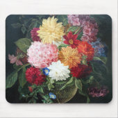 Farbenfrohe antike Blume Stillleben Kunst Malerei Mousepad (Vorne)