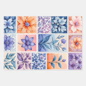 Farbenfrohe antike Briefmarke Art Wrapping Paper S Geschenkpapier Set (Vorderseite 2)