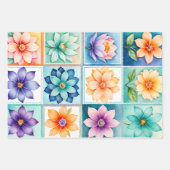 Farbenfrohe antike Briefmarke Art Wrapping Paper S Geschenkpapier Set (Vorderseite 3)