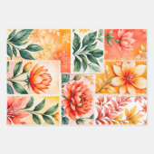 Farbenfrohe antike Briefmarke Art Wrapping Paper S Geschenkpapier Set (Vorderseite 2)
