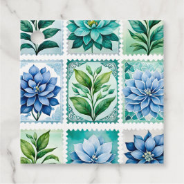 Farbenfrohe antike Briefmarke Geschenke Tags Geschenkanhänger