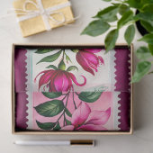 Farbenfrohe antike Briefmarke Kunstteppich Seidenpapier (Geschenk)