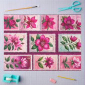 Farbenfrohe antike Briefmarke Kunstteppich Seidenpapier (Basteln)