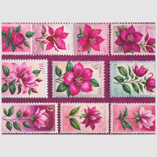 Farbenfrohe antike Briefmarke Kunstteppich Seidenpapier (Vorderseite)