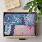 Farbenfrohe antike Briefmarke Kunstteppich Seidenpapier (Geschenk)
