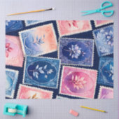 Farbenfrohe antike Briefmarke Kunstteppich Seidenpapier (Basteln)