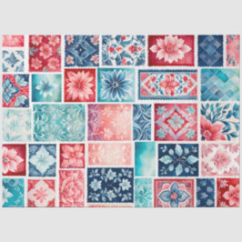 Farbenfrohe antike Briefmarke Kunstteppich Seidenpapier