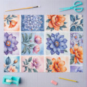 Farbenfrohe antike Briefmarke Kunstteppich Seidenpapier (Basteln)