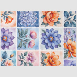 Farbenfrohe antike Briefmarke Kunstteppich Seidenpapier