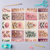 Farbenfrohe antike Briefmarke Kunstteppich Seidenpapier (Basteln)