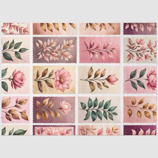 Farbenfrohe antike Briefmarke Kunstteppich Seidenpapier (Vorderseite)