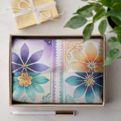 Farbenfrohe antike Briefmarke Kunstteppich Seidenpapier (Geschenk)