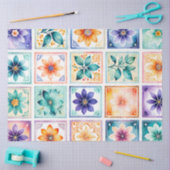 Farbenfrohe antike Briefmarke Kunstteppich Seidenpapier (Basteln)
