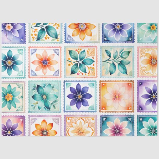 Farbenfrohe antike Briefmarke Kunstteppich Seidenpapier (Vorderseite)