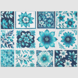 Farbenfrohe antike Briefmarke Kunstteppich Seidenpapier