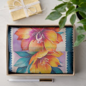 Farbenfrohe antike Briefmarke Kunstteppich Seidenpapier (Geschenk)