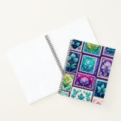 Farbenfrohe antike Briefmarke Notizblock (Innenseite)