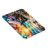 Farbenfrohe antike Shipwreck Beach Blume und Sky Magnet (Rechte Seite)