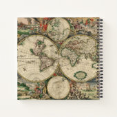 Farbenfrohe antike Weltkarte Notizblock (Rückseite)