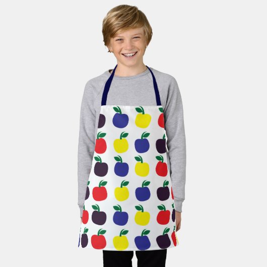 Farbenfrohe Äpfel Früchte Kinder Schürze (Getragen)