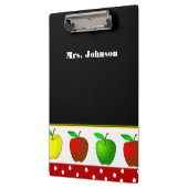 Farbenfrohe Äpfel Lehrerin Klappe Klemmbrett (Links)