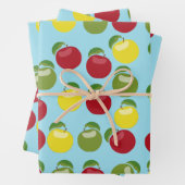Farbenfrohe Äpfel Muster Geschenkpapier Set (Beispiel)