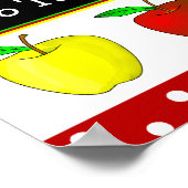 Farbenfrohe Äpfel Schule Klassenzimmer Regeln Post Poster (Ecke)